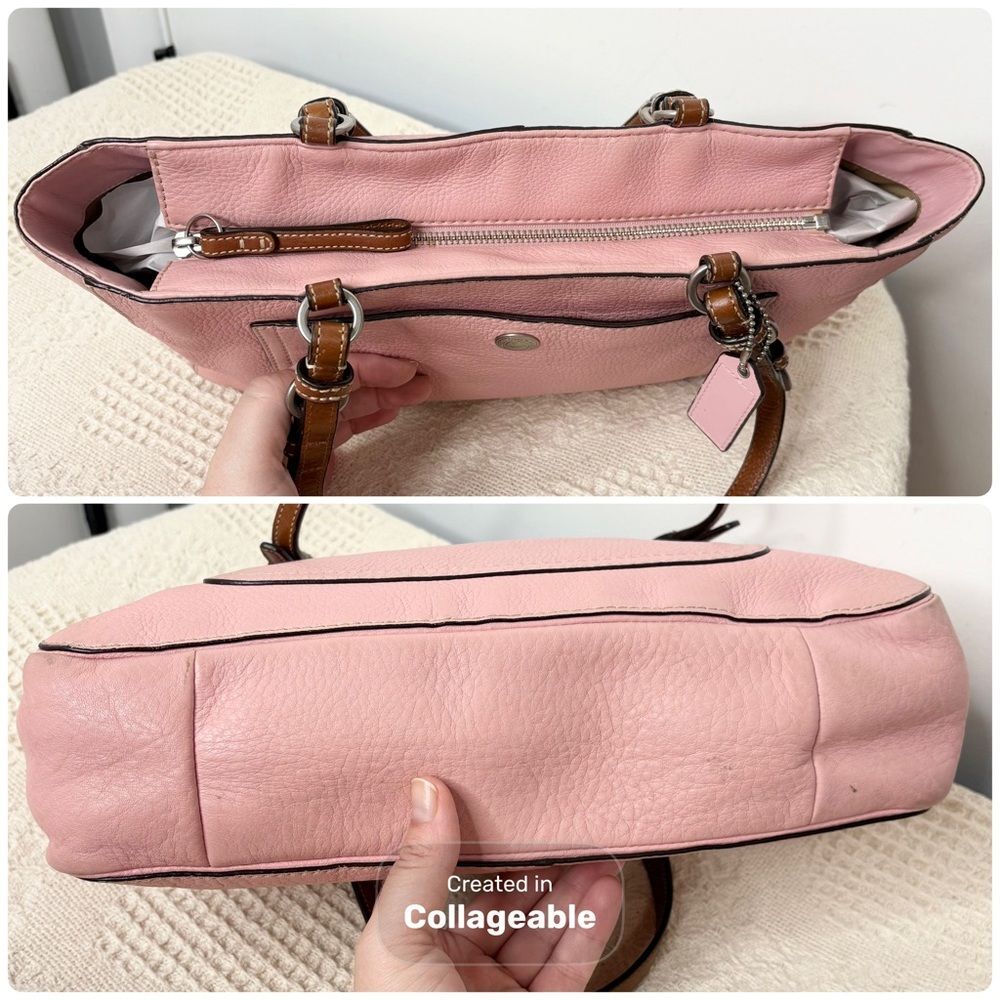 Coach Chelsea East West Leather Shoulder Bag Tote F10892 Light Pink Brown - Picture 7 of 9